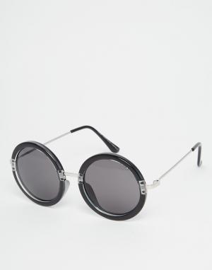 Круглые солнцезащитные очки Cheap Monday. Цвет: прозрачный черный