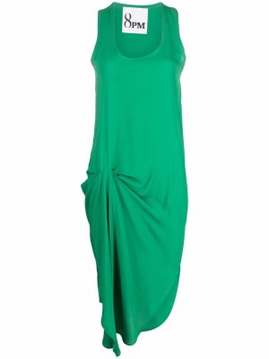 Платье со сборками 8pm. Цвет: зеленый