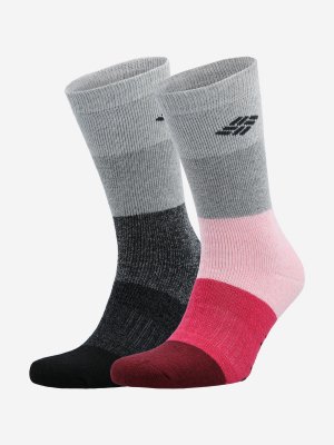 Носки Moisture Control Anklet Stripe, 2 пары, Розовый Columbia. Цвет: розовый