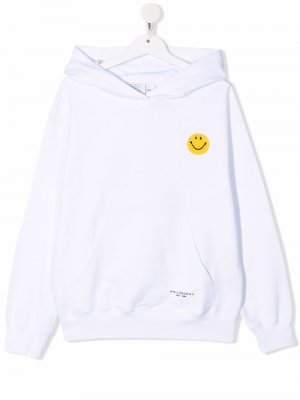 TEEN smiley print hoodie Philosophy Di Lorenzo Serafini Kids. Цвет: белый