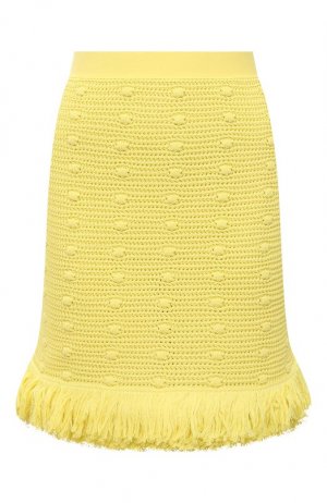 Хлопковая юбка Bottega Veneta. Цвет: жёлтый