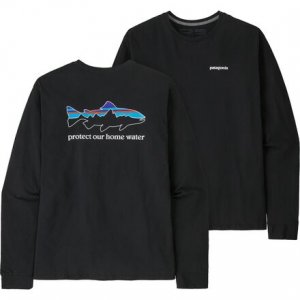 Домашняя футболка Responsibili с длинными рукавами Water Trout мужская , черный Patagonia
