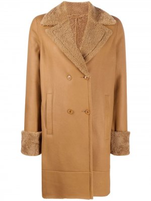 Пальто с подкладкой из овчины Inès & Maréchal. Цвет: коричневый
