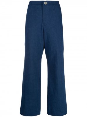 Укороченные расклешенные брюки Roseanna. Цвет: синий