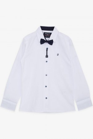 Рубашка для мальчика белая с галстуком-бабочкой (8–12 лет) , белый Breeze