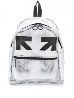 Сетчатый рюкзак с логотипом Arrows Off-White. Цвет: белый