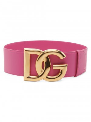 Кожаный поясной ремень Interlocking DG DOLCE&GABBANA, розовый Dolce&Gabbana