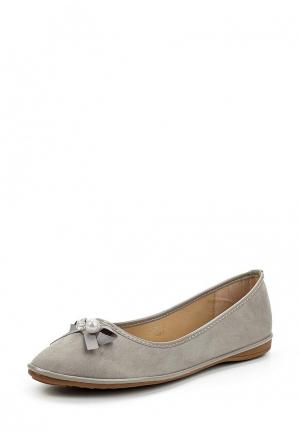 Балетки Ideal Shoes. Цвет: серый