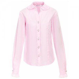Блузка школьная, с отложным воротником рюшей, SSFSG-829-23015-200/401, (146 розовый) Silver Spoon. Цвет: розовый