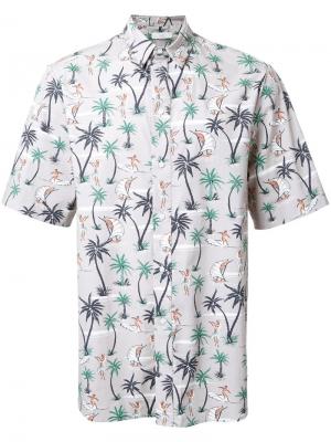 Рубашка с короткими рукавами Hawaiian Bassike. Цвет: коричневый