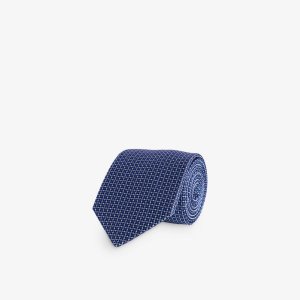 Шелковый галстук с абстрактным узором , темно-синий Lanvin