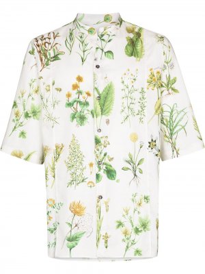 Рубашка с короткими рукавами и цветочным принтом Salvatore Ferragamo. Цвет: белый