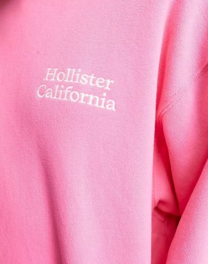 Розовый джемпер с длинными рукавами и круглым вырезом Hollister