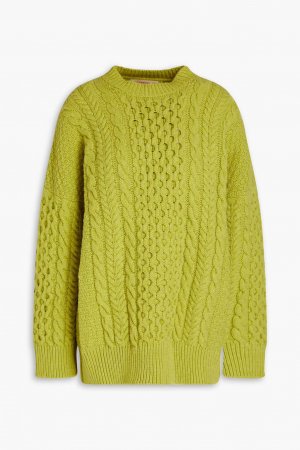 Шерстяной свитер косой вязки Ina , зеленый лайм &Daughter