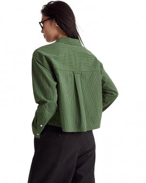 Рубашка Flannel Cargo Button-Up Shirt, цвет Pin Stripe Varsity Green Madewell