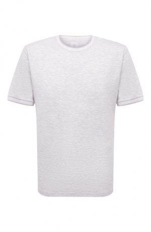 Хлопковая футболка Eleventy Platinum. Цвет: серый