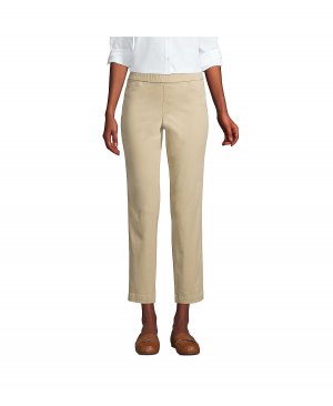 Женские укороченные брюки-чиносы школьной формы со средней посадкой и короткими брюками-чиносами Lands' End Lands'