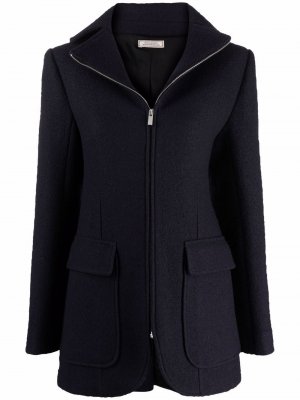 Шерстяное пальто на молнии Nina Ricci. Цвет: синий