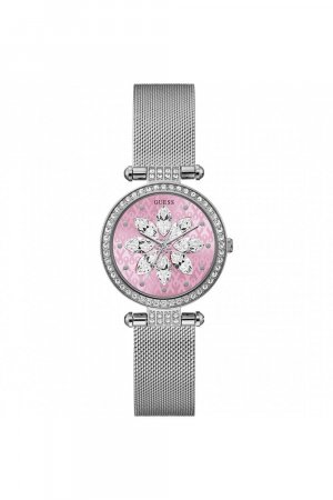 Модные аналоговые часы из блестящей розовой нержавеющей стали — Gw0032L3, розовый Guess