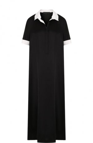 Платье-рубашка свободного кроя с коротким рукавом Tegin. Цвет: чёрный