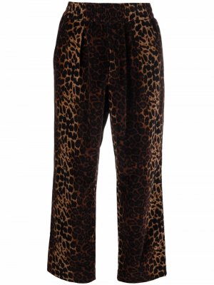 Укороченные брюки с леопардовым принтом Pierre-Louis Mascia. Цвет: коричневый