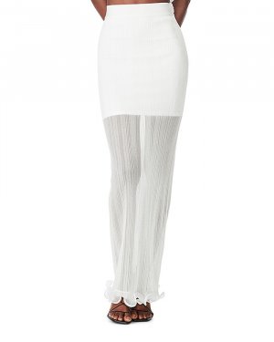 Прозрачная многослойная макси-юбка с оборками Hervé Léger