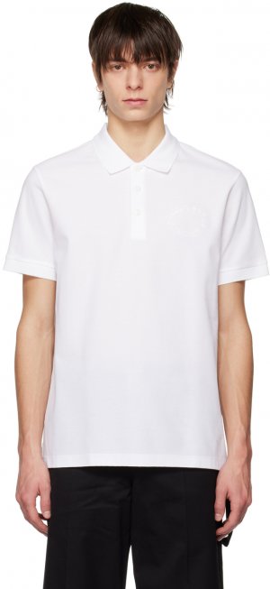 Белая футболка-поло с вышивкой Burberry
