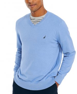 Мужской мягкий свитер классического кроя Navtech Performance с v-образным вырезом , синий Nautica