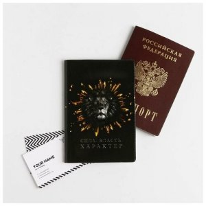Паспортная обложка и ручка «Сила, власть, успех» ArtFox. Цвет: черный