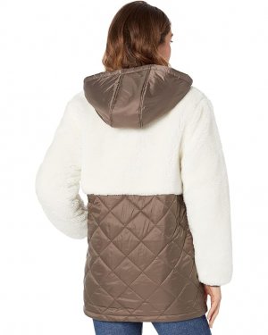 Куртка Hooded Sherpa Quilted Mix Media Jacket, цвет Mushroom Sanctuary