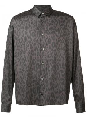 Рубашка с леопардовым узором Robert Geller. Цвет: серый
