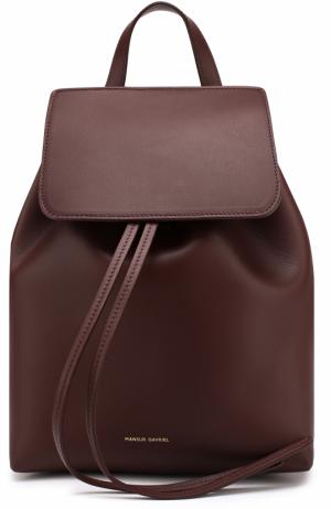 Кожаный рюкзак с клапаном Mini Backpack Mansur Gavriel. Цвет: бордовый