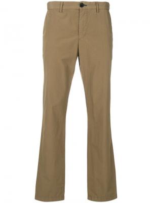 Эластичные прямые брюки PS Paul Smith. Цвет: коричневый