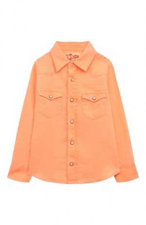 Льняная рубашка MC2 Saint Barth. Цвет: оранжевый