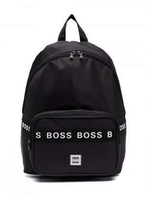 Logo-tape detail backpack BOSS Kidswear. Цвет: черный