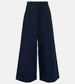 Широкие брюки из хлопкового и шелкового поплина CO, синий Co