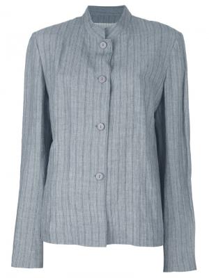 Пиджак в мелкую полоску Krizia Vintage. Цвет: серый