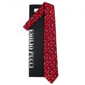 Красно-бордовый галстук с узором 66744 Emilio Pucci. Цвет: красный