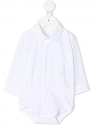 Поплиновое боди-рубашка Il Gufo. Цвет: белый