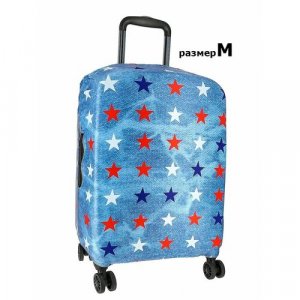 Чехол для чемодана 0003_M, размер M, синий Vip collection. Цвет: синий
