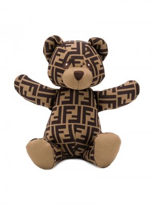 Игрушка в форме медведя с узором FF Fendi Kids. Цвет: коричневый