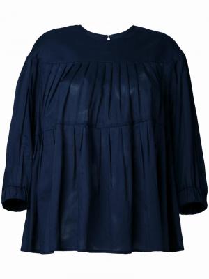 Плиссированная блузка Muveil. Цвет: синий
