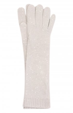 Перчатки из кашемира и шелка Brunello Cucinelli. Цвет: кремовый