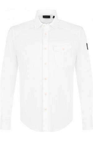 Хлопковая рубашка с накладным карманом Belstaff. Цвет: белый
