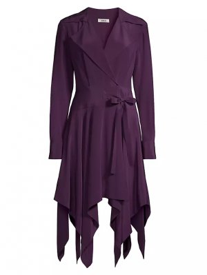 Платье-рубашка с шелковым платком и подолом , цвет deep plum Jason Wu