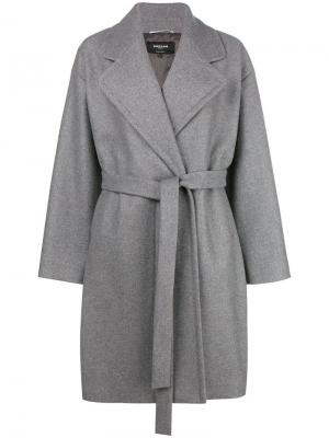 Приталенное пальто с поясом Rochas. Цвет: серый