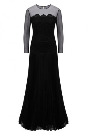 Шелковое платье Valentino. Цвет: чёрный