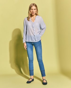 Женские джинсы скинни , светящийся синий Southern Cotton
