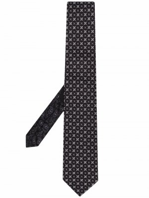 Шелковый галстук с геометричным принтом ETRO. Цвет: черный