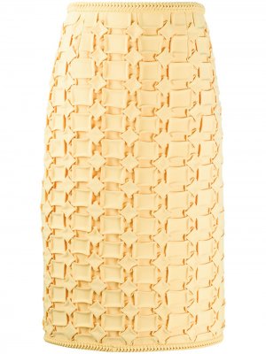 Юбка миди с вышивкой Marco De Vincenzo. Цвет: желтый